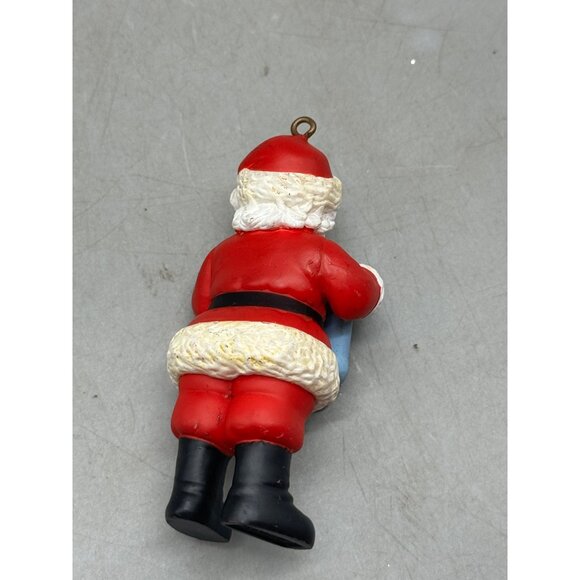 Vintage 1996 Santa Claus Christmas Ornament Holding Blue Stocking & Letter - Picture 3 of 8